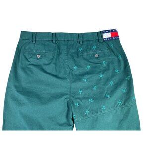 NEW Tommy Hilfiger X Anthony Ramos Collab 36x30 Green Embroidered Monogram Pants
